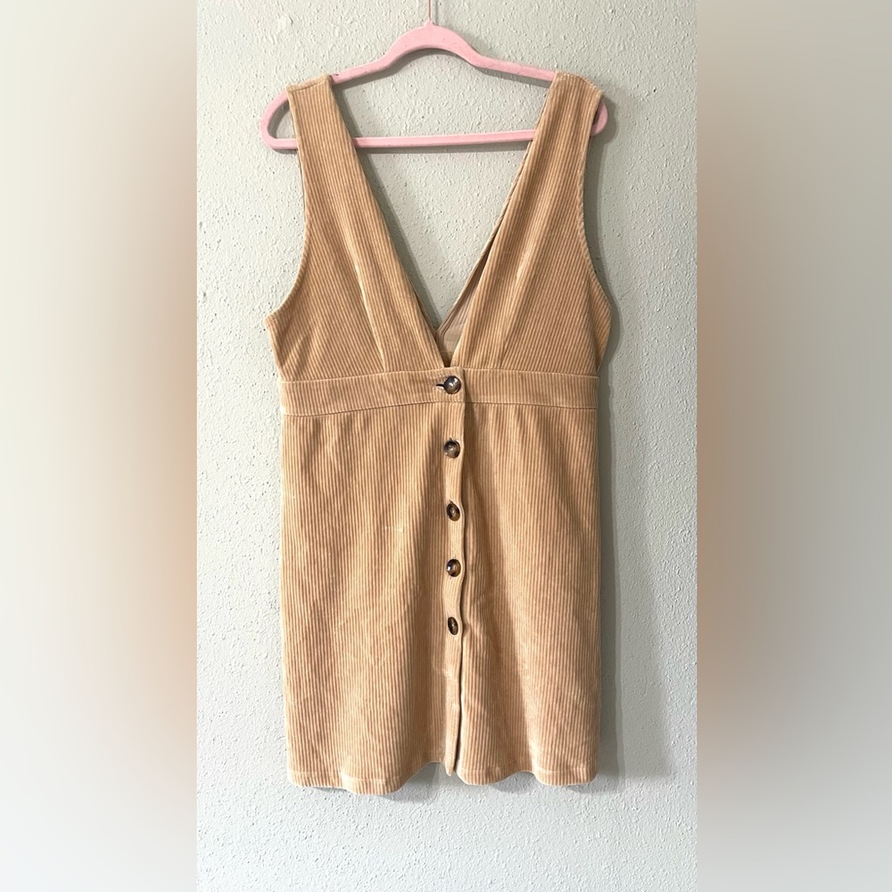 Topshop Camel Corduroy Dress